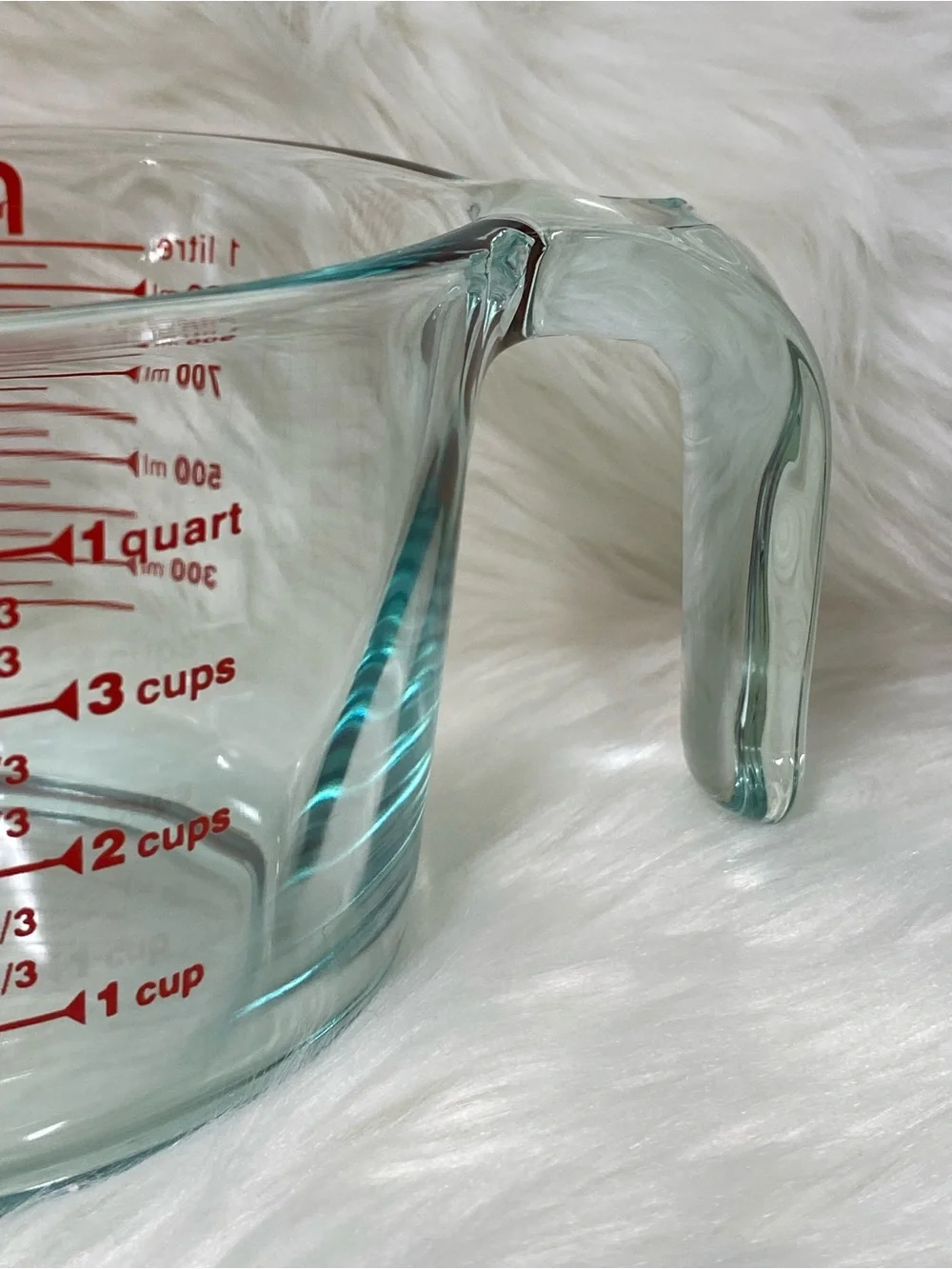 Vintage PYREX 4 Cup 1 Quart 1 Litre Red Lettering Glass Measuring Cup USA
